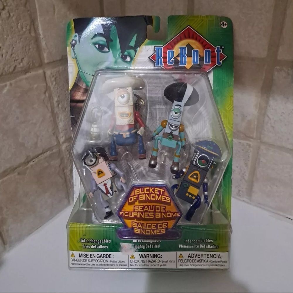 Bucket of Binomes 2001 Irwin Toy ReBoot Action Figures Interchangables Mainframe